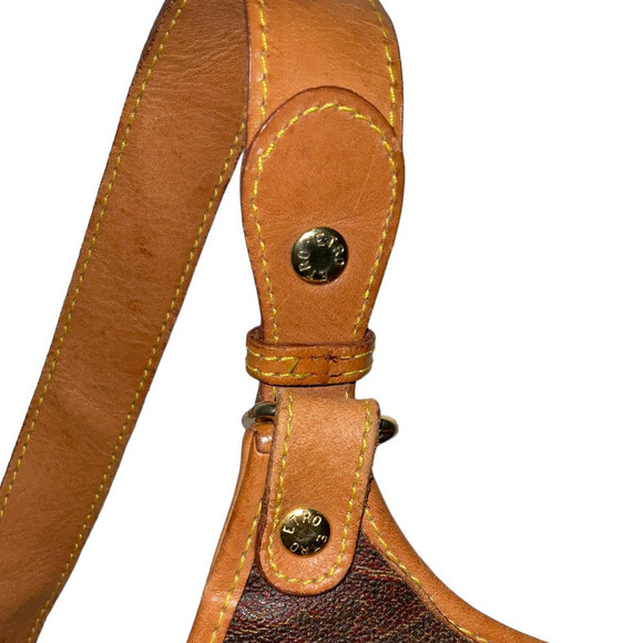 ETRO Vintage Brown Paisley Canvas Crossbody Bag with Leather Trim - Picture 10 of 16